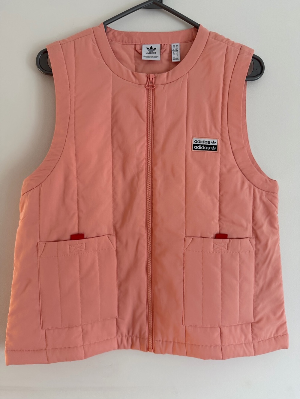 adidas Pink Quilted Zip Front Vest